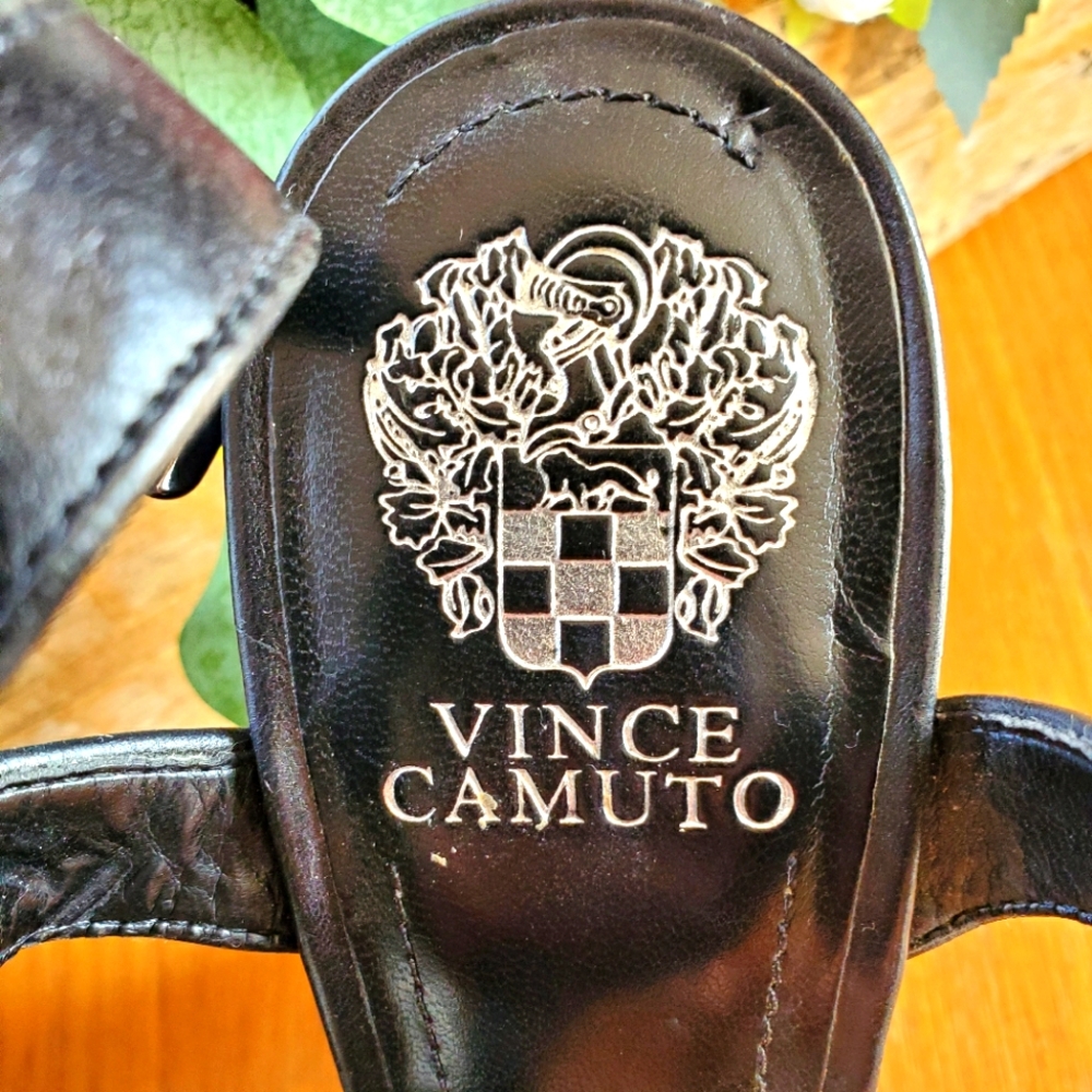 Vince Camuto Vintage Rare Women's VC-Babe Platform Wedge Sandal🖤💕 - Picture 3 of 7